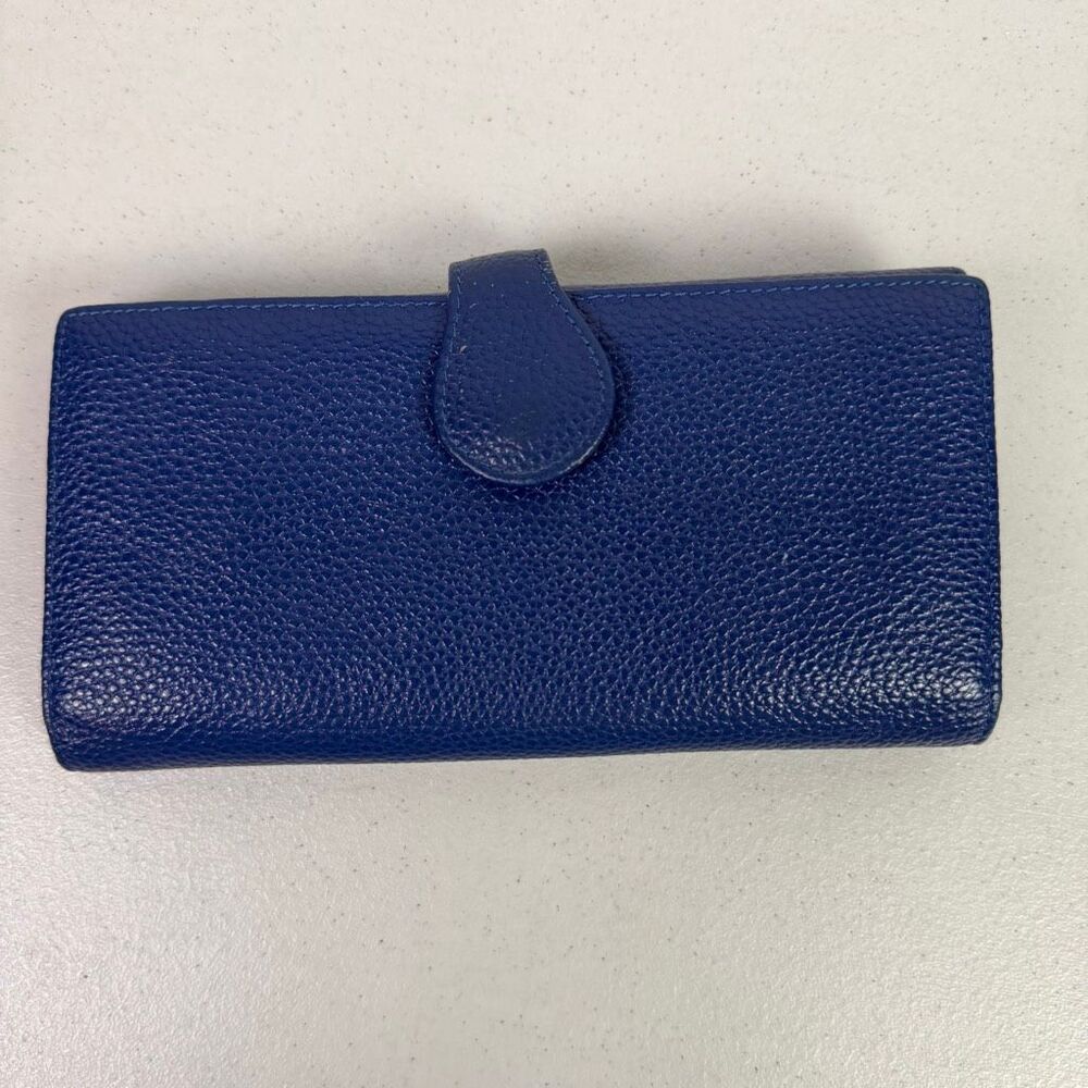 Dante Italian Leather Blue Pebbled Leather Wallet